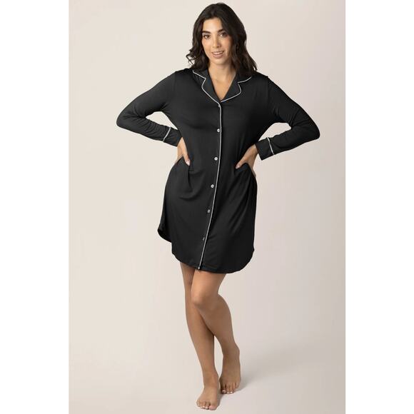 Kindred Bravely Other - Kindred Bravely Clea Bamboo Long Sleeve Sleep Shirt, Black Small